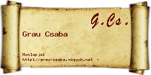 Grau Csaba névjegykártya
